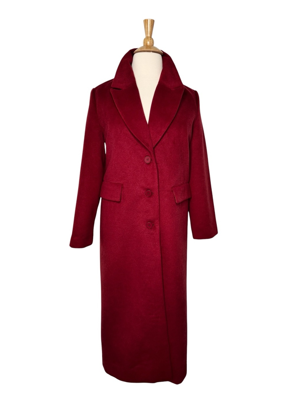 Boston Proper Longline Coat Deep Raspberry Red Size L